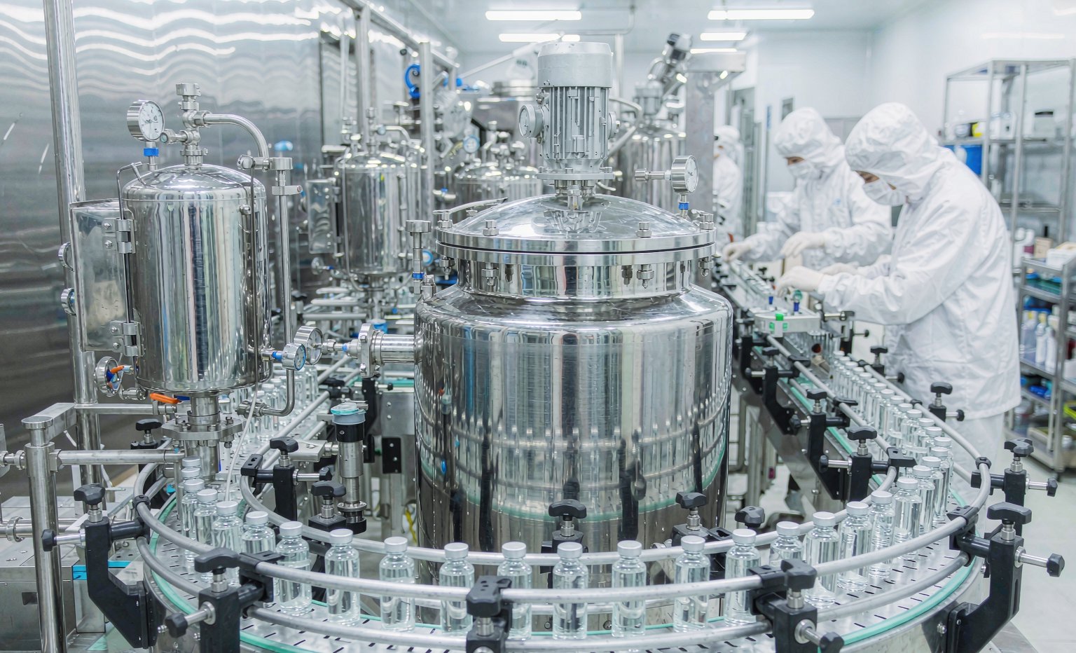 Automated filling line inside YANE Beauty's 12,000m² cosmetics factory in Guangzhou