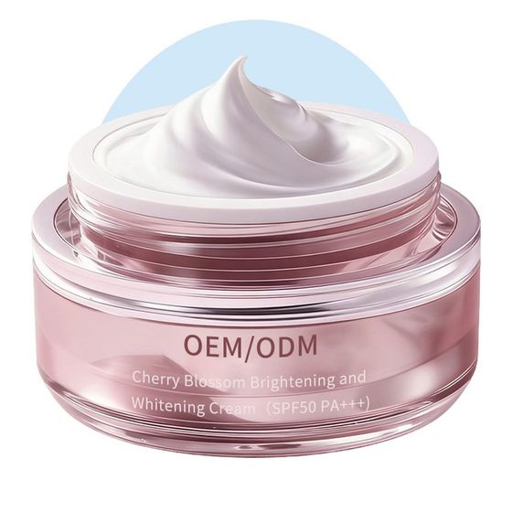 Cherry Blossom Brightening & Whitening Cream (SPF50+ PA+++) — OEM/ODM skincare by YANE Beauty, Guangzhou